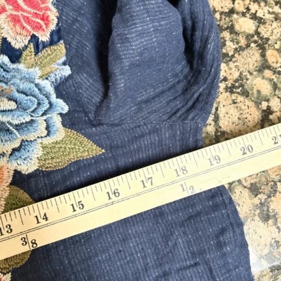 Johnny Was Forest Velvet Mix Shirt Blue S - Picture 7 of 7